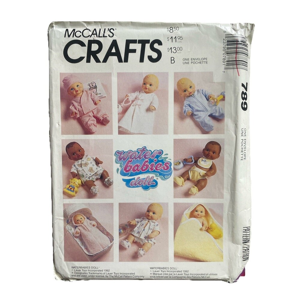 McCall's Waterbabies Doll CLOTHES Pattern Size: ALL #789/6276